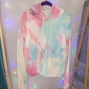 Tie-Dye Hoodie in Pink and Blue